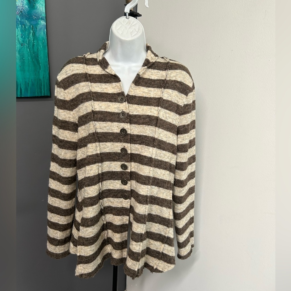 Mystree Women’s Medium Striped Button Top Artsy Boho Grunge Y2K Style Preppy